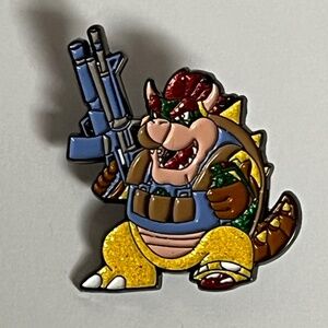 Bowser Supermario Gun Hat Pin Pins Streetwear Hats Bag Fitted New Era Gaming